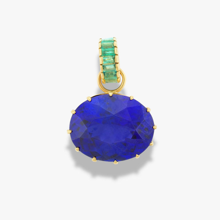 Oval Tanzanite and Emerald Pendant