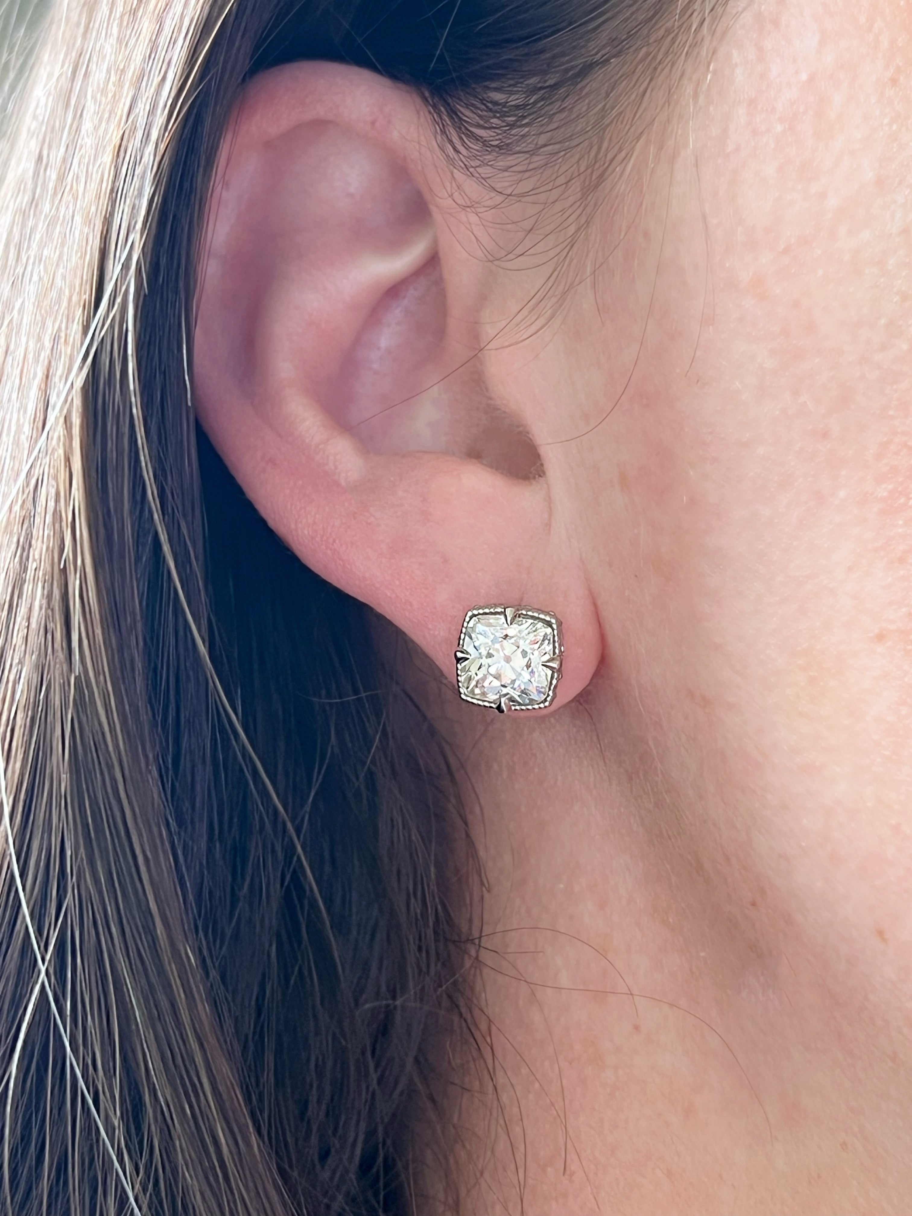 Cushion Lab Diamond Earrings | Fiona Diamonds